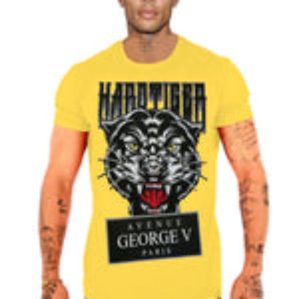 Avenue George V Paris T-Shirt Men's Luxury Shirt Yellow Shirt Black Panther 3XL - Picture 2 of 6